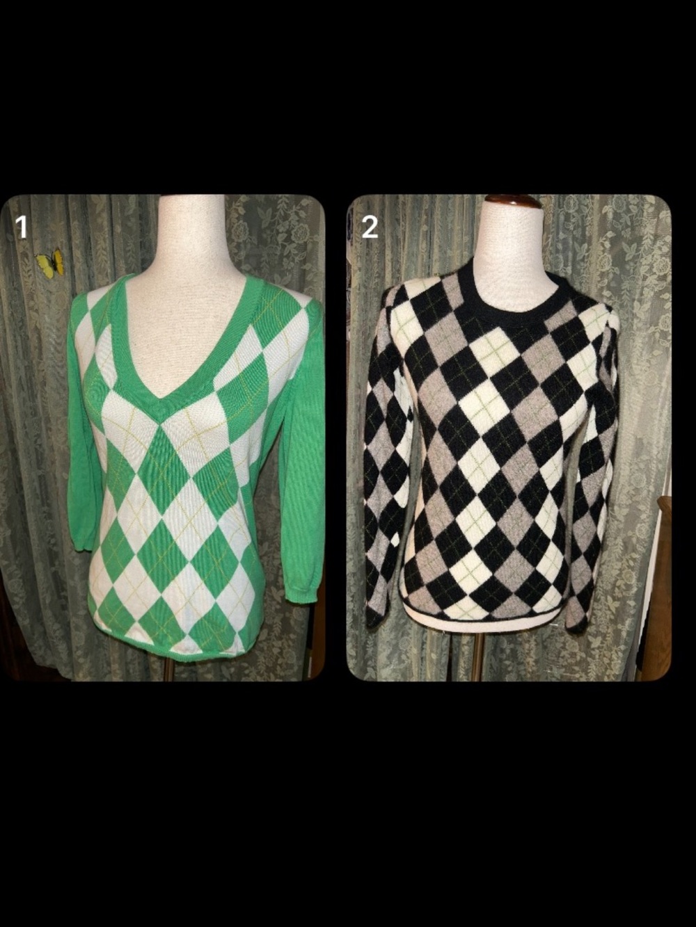 Cotton and Cashmere Sweater
J Crew Set of 2 Argyle Print Preppy